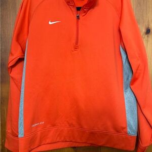 Nike Dri-FIT Orange and Gray Half-Zip Pullover